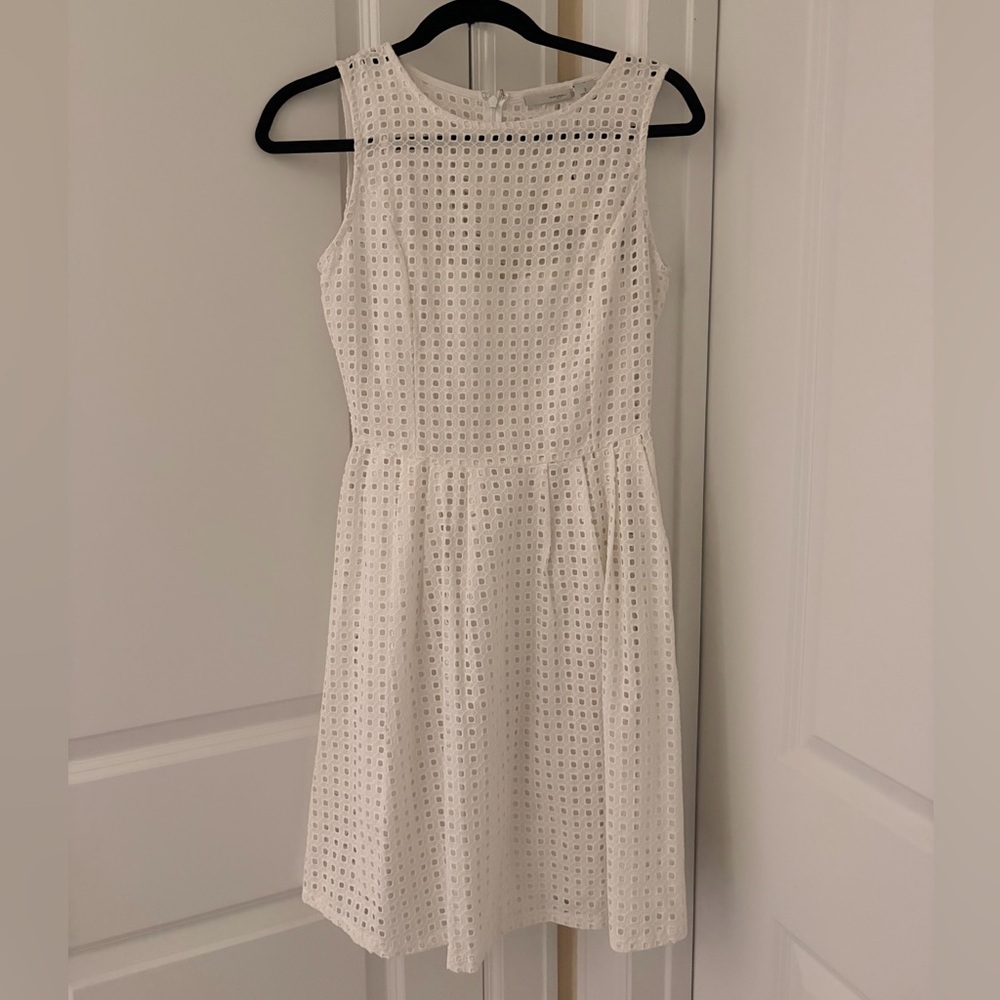 Halogen Ivory Eyelet Midi Dress